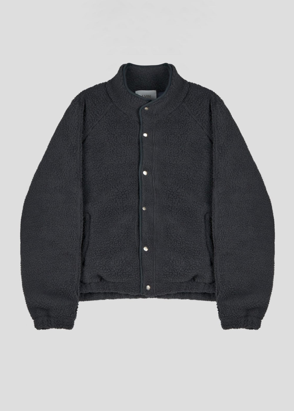 NATURAL SHEARLING BUTTON JACKET_CHARCOAL