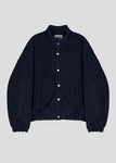 NATURAL SHEARLING BUTTON JACKET_NAVY