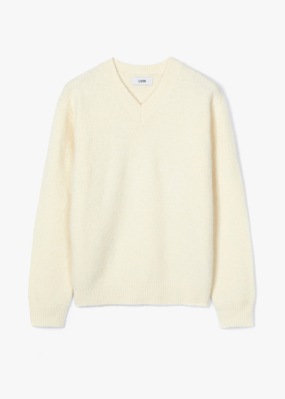 FINE WOOL V NECK SWEATER_IVORY