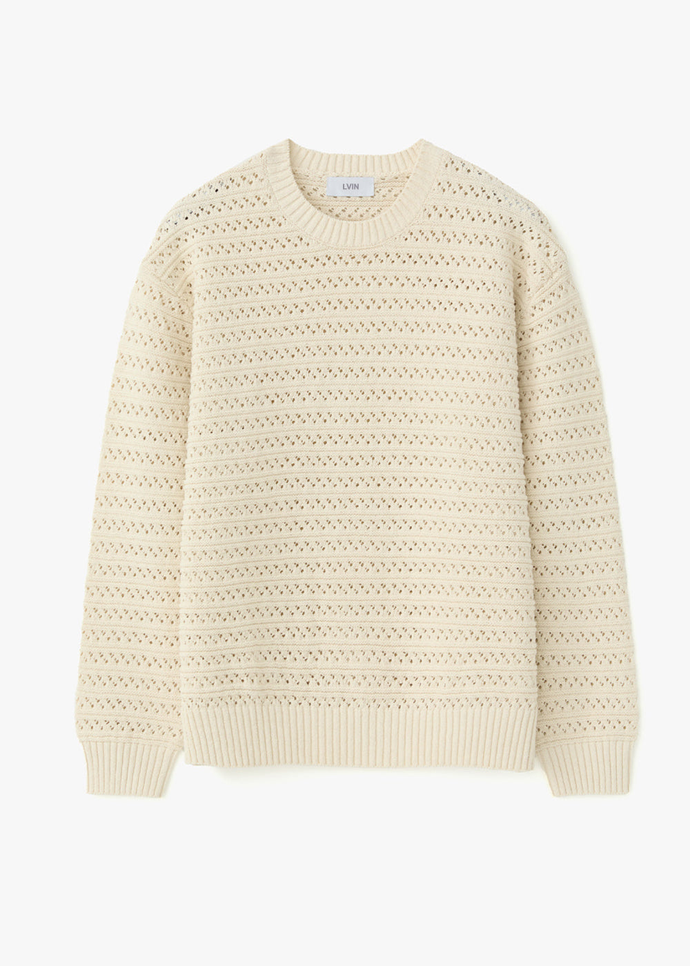 EYELET KNITTED SWEATER_IVORY