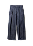 SLUB DENIM PIN TUCKED PANTS_BLUE