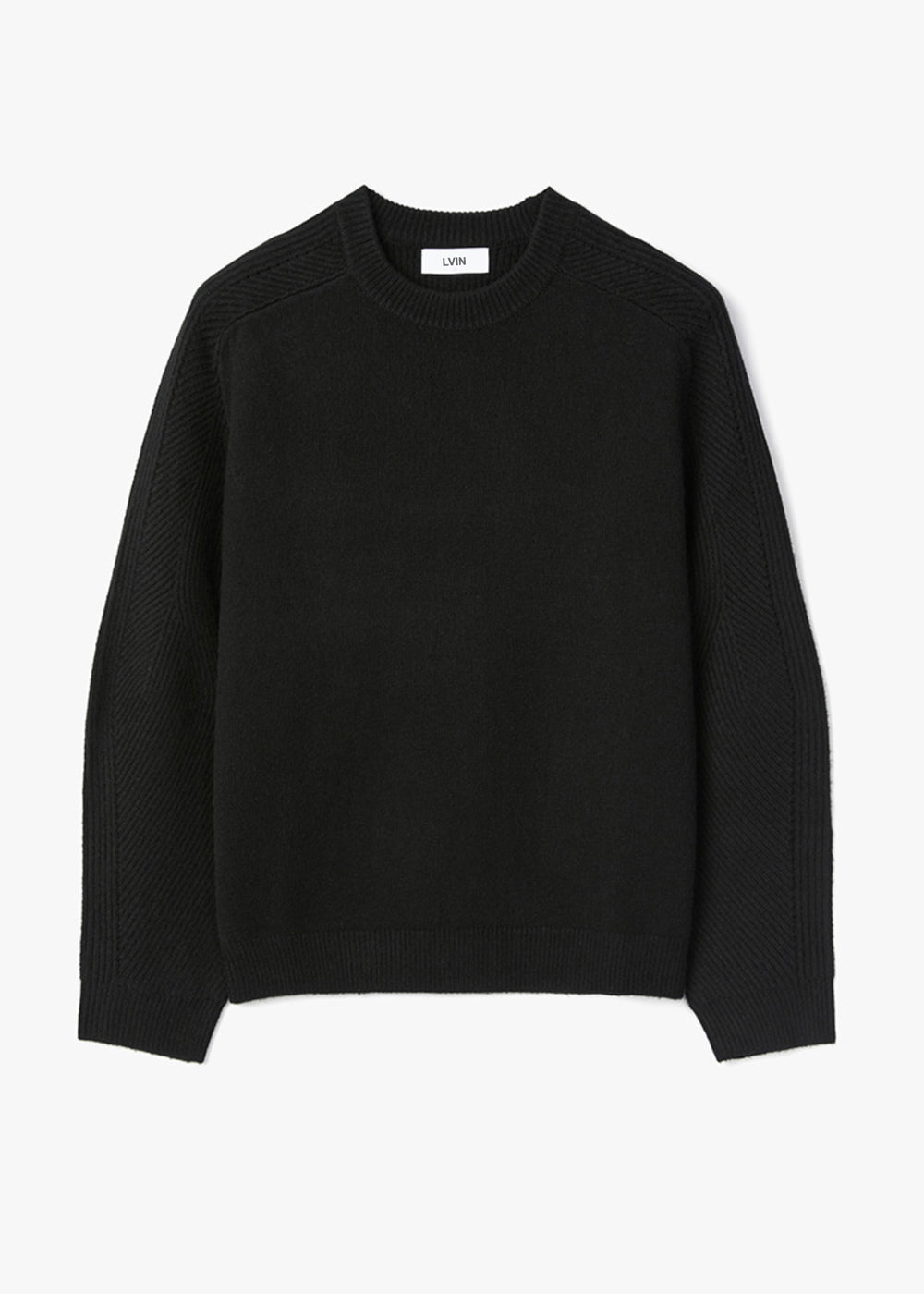 WOOL COMB-PATTERN SWEATER_BLACK