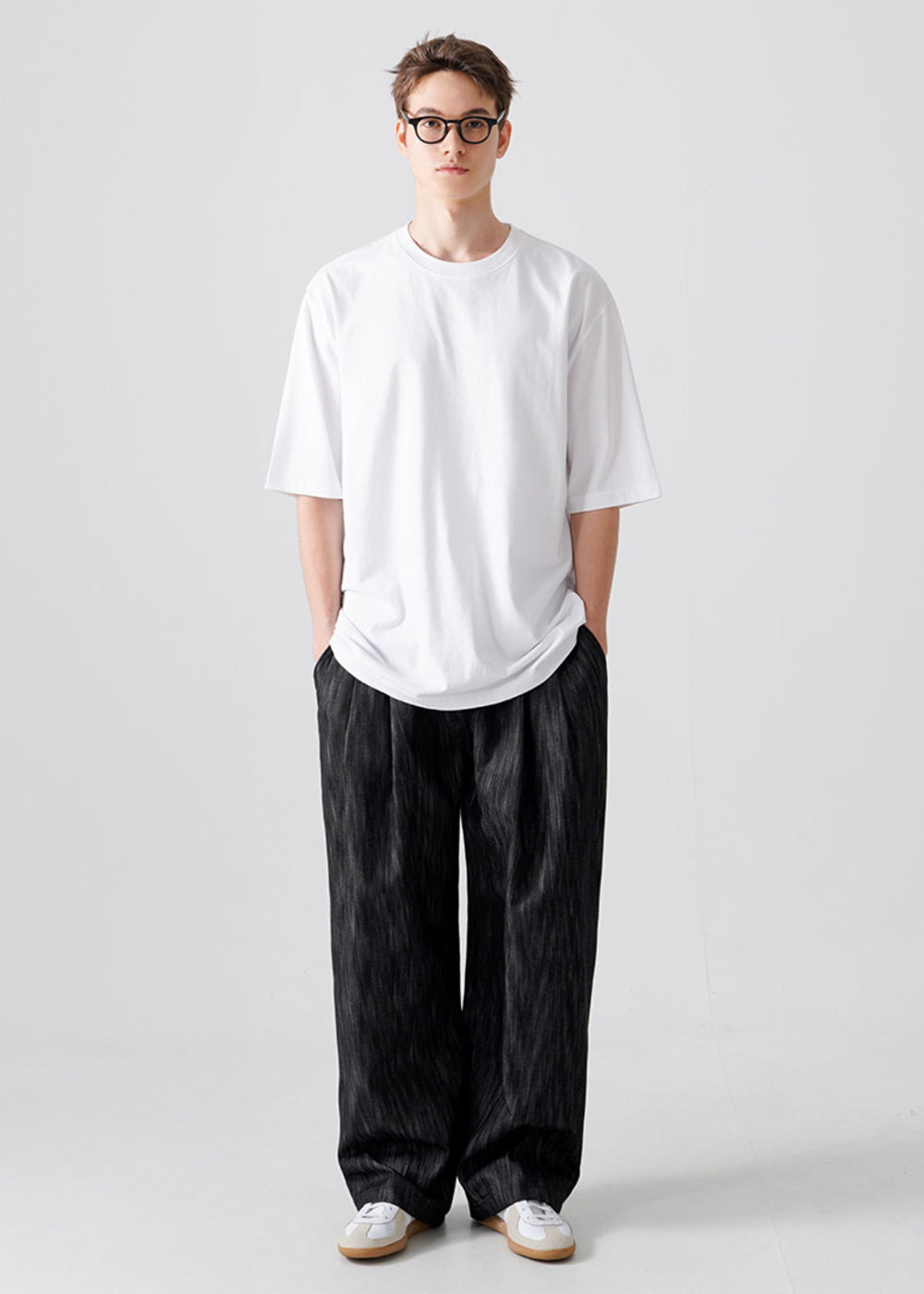 SLUB DENIM BALLOON PANTS_BLACK