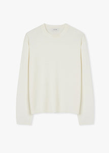 SILKY ROUND KNIT TOP_IVORY