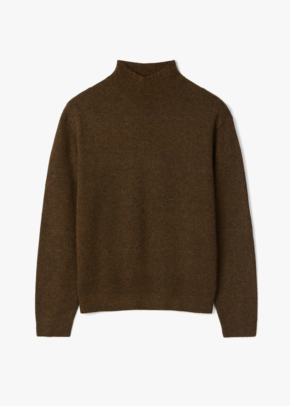 WOOL HALF-NECK SWAETER_BROWN