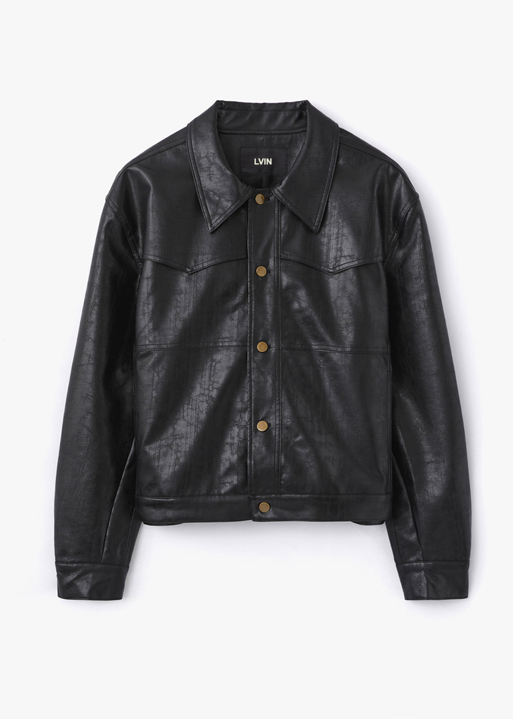 CRACK VINTAGE LEATHER JACKET_BLACK