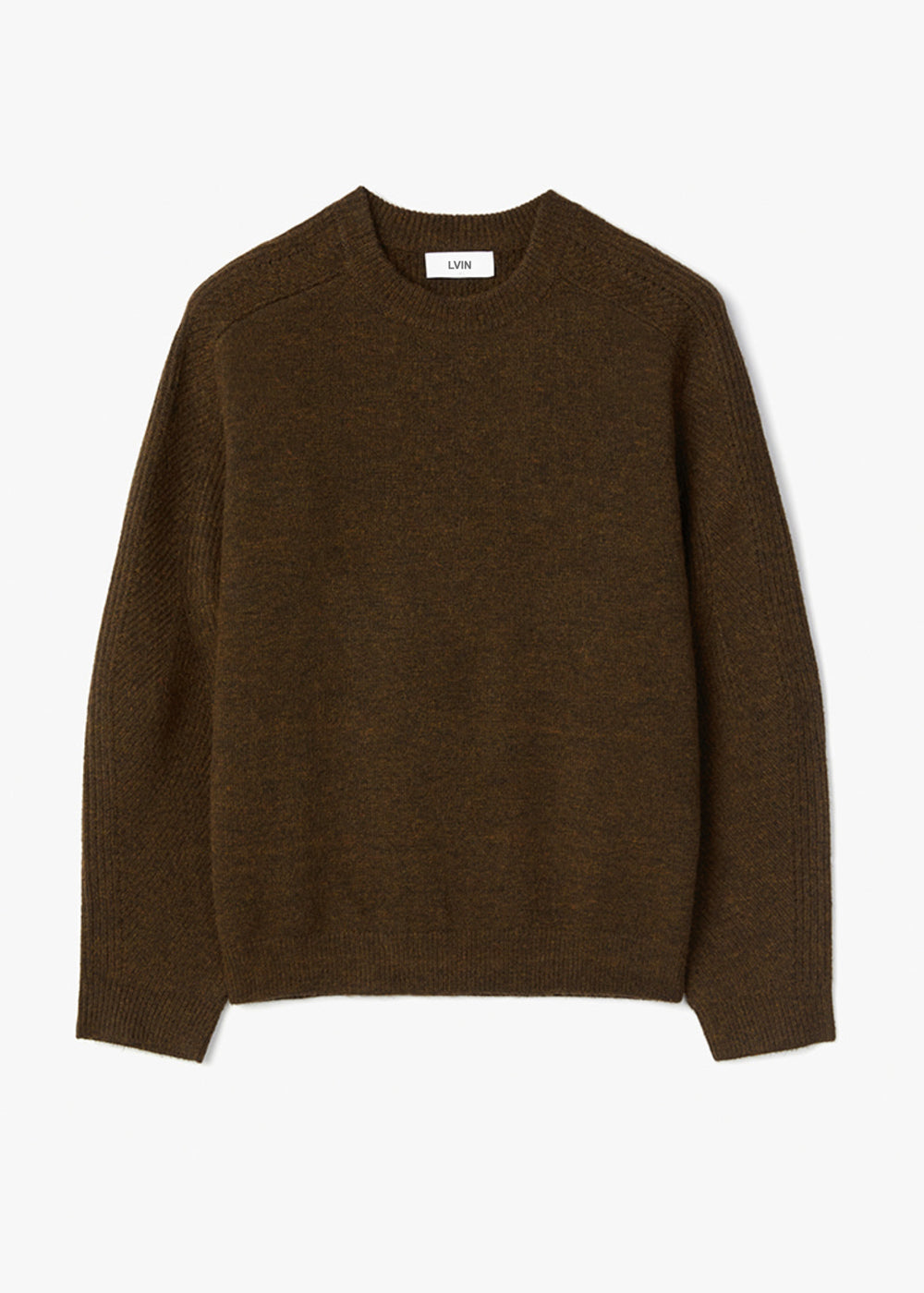 WOOL COMB-PATTERN SWEATER_BROWN