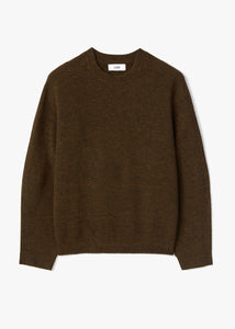 WOOL COMB-PATTERN SWEATER_BROWN