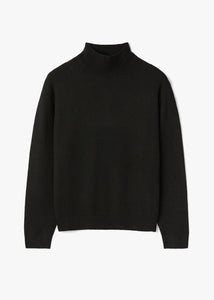 WOOL HALF-NECK SWAETER_BLACK