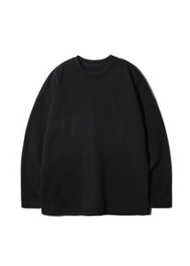 DOUBLE COTTON LONG SLEEVE T_BLACK