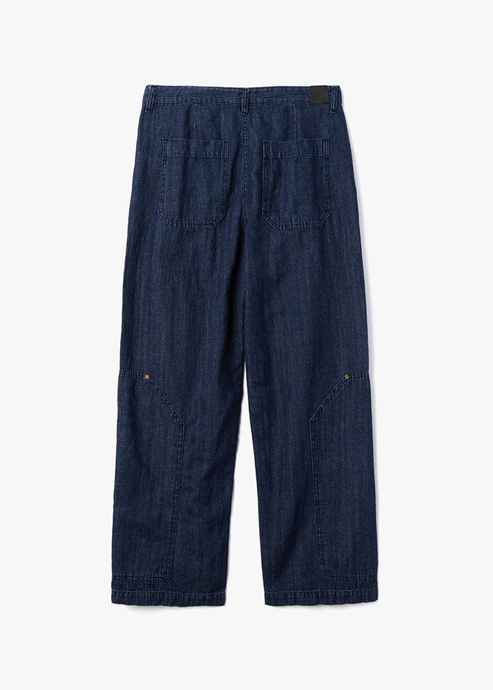 RIVET POINTED LINEN DENIM PANTS_INDIGO