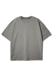 DOUBLE COTTON SHORT SLEEVE T_DARK GREY