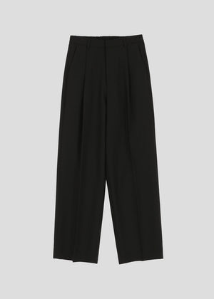 WIDE PIN TUCK SPAN PANTS