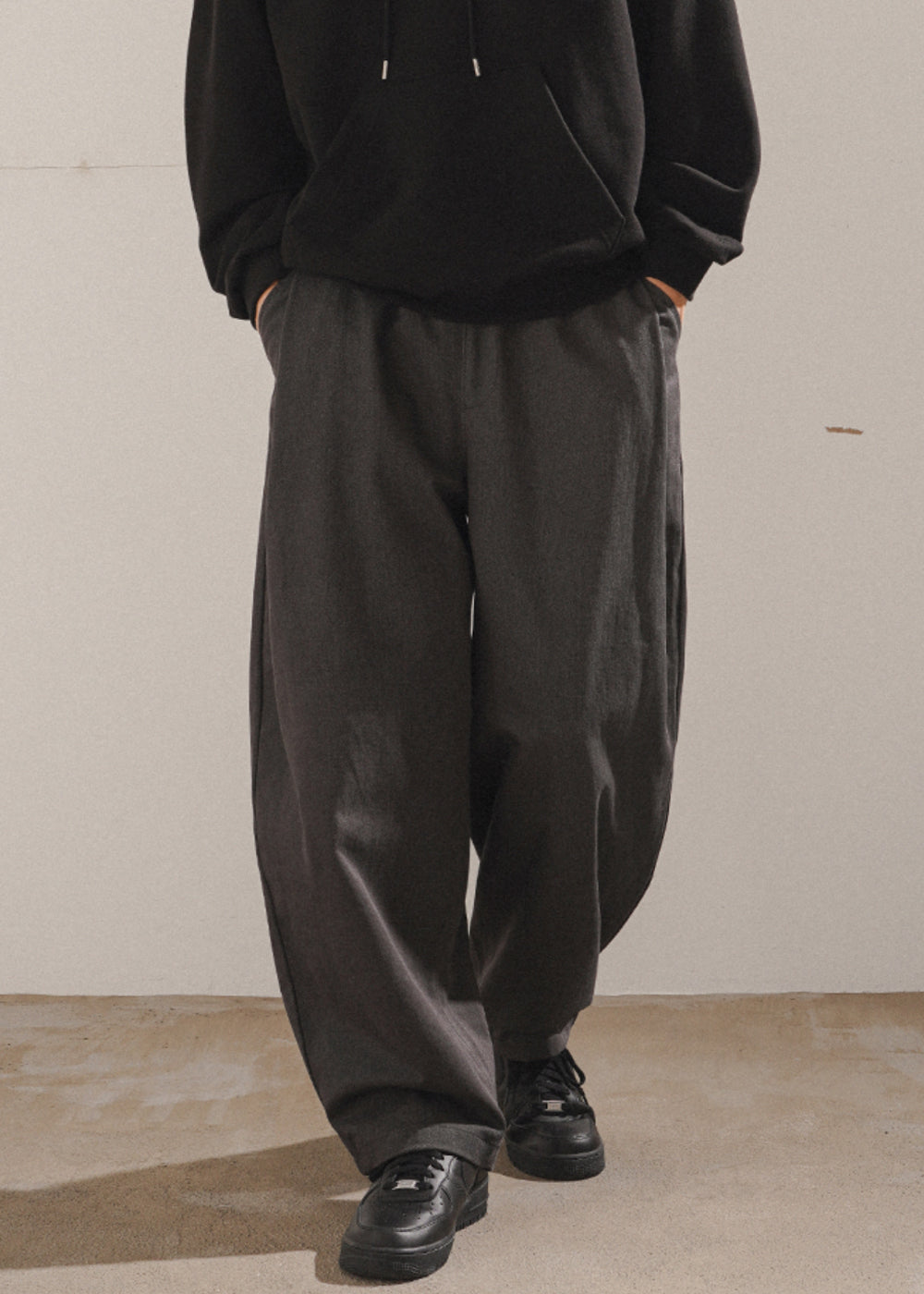 WASHED TWILL COTTON PANTS_KHAKI BEIGE