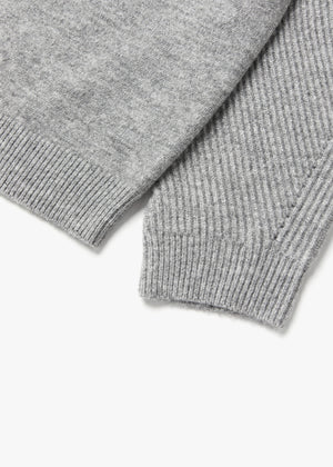 WOOL COMB-PATTERN SWEATER_GRAY