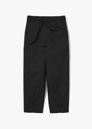 COATING COTTON BELTED PANTS_BLACK