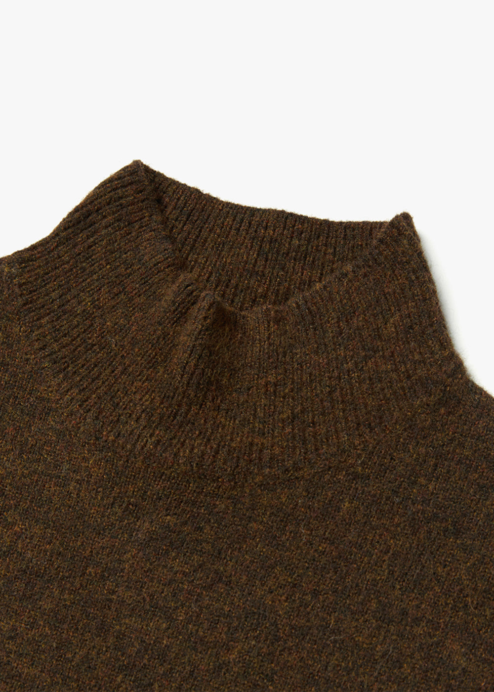 WOOL HALF-NECK SWAETER_BROWN