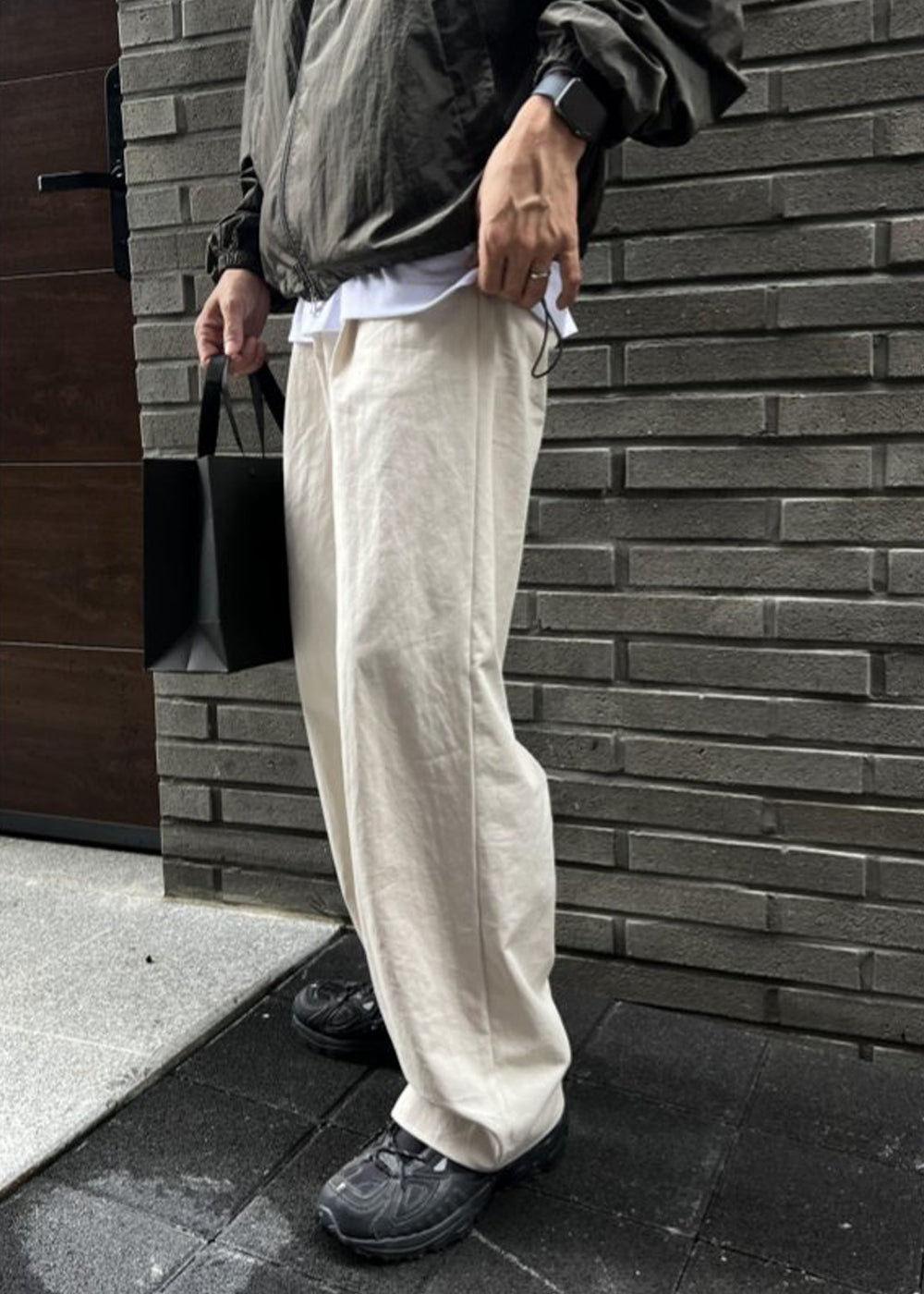 SILKET COTTON PIN TUCK PANTS_IVORY