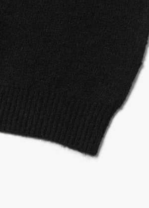 FINE WOOL V NECK SWEATER_BLACK