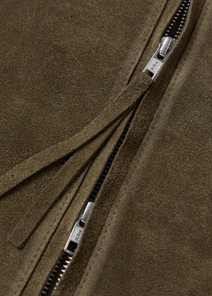 NATURAL SUEDE CROP JACKET_KHAKI