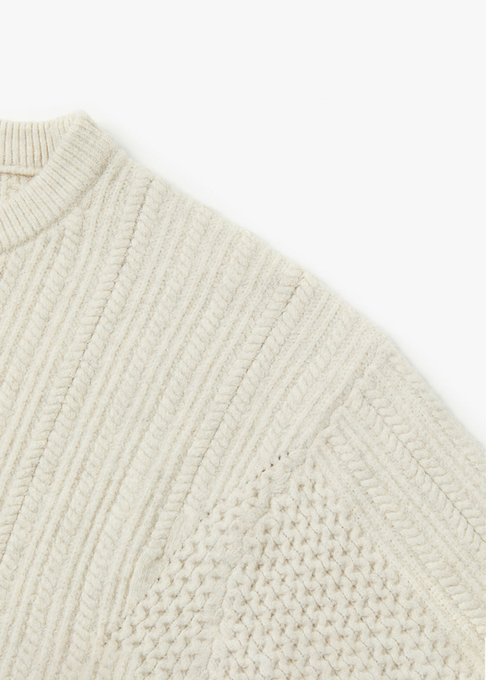 TWO PATTERNED WOOL SWEATER_IVORY