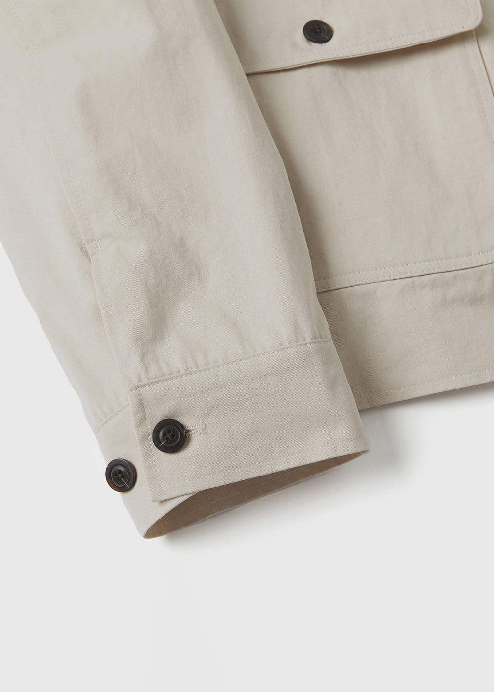 STAND COLLAR OUTPOCKET JACKET_IVORY
