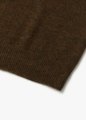 WOOL COMB-PATTERN SWEATER_BROWN