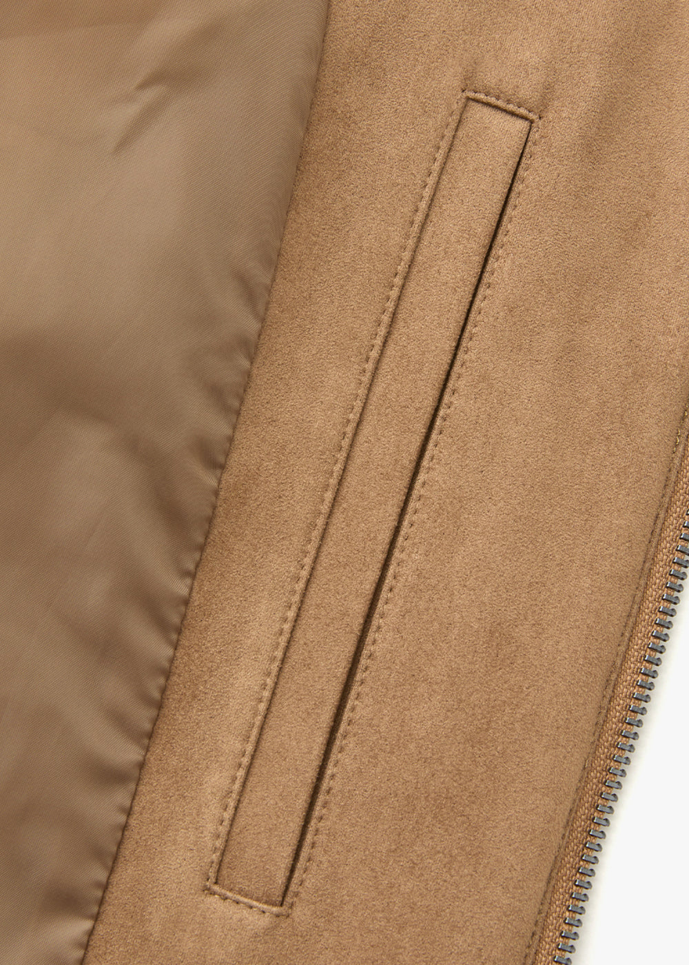 SUEDE STRAP POINT JACKET_BROWN