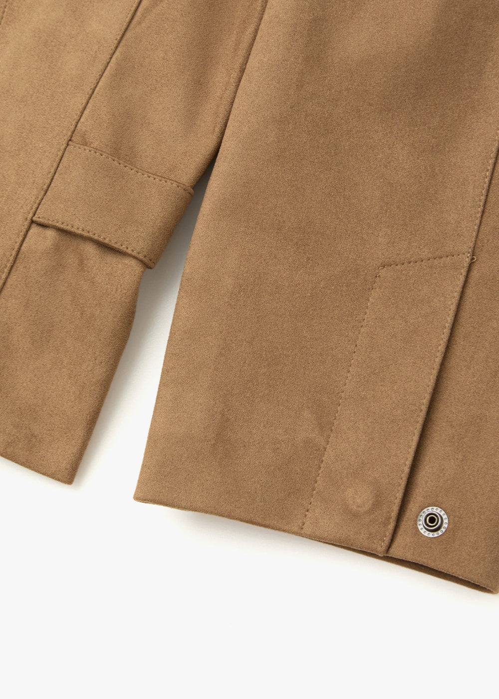 SUEDE STRAP POINT JACKET_BROWN