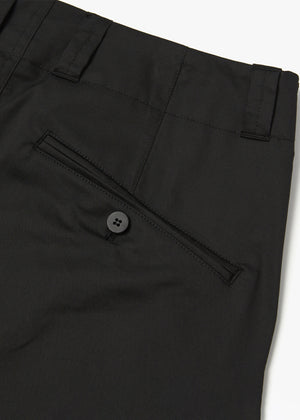 COATING COTTON BELTED PANTS_BLACK