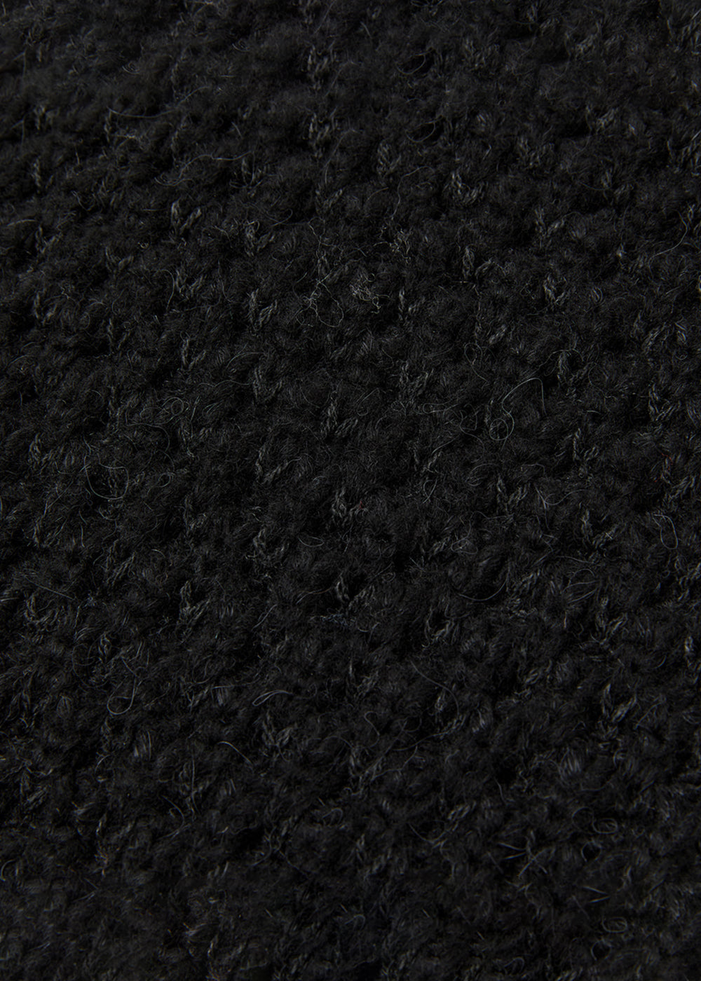WAFFLE PATTERNED WOOL COVER_BLACK