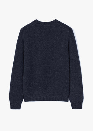 FINE WOOL V NECK SWEATER_NAVY