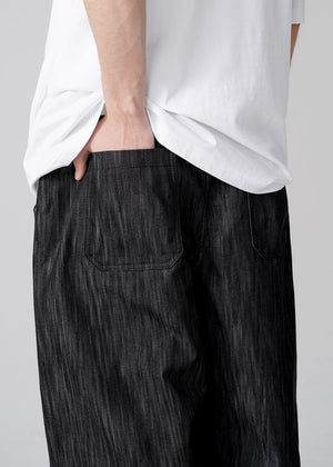 SLUB DENIM BALLOON PANTS_BLACK