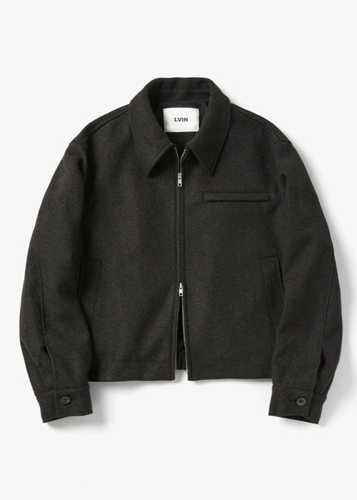 BACK-TAP POINTED WOOL JACKET_BLACK