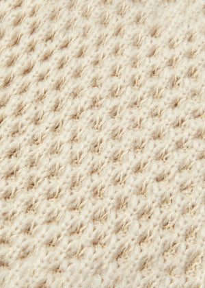 WAFFLE PATTERNED WOOL COVER_CREAM
