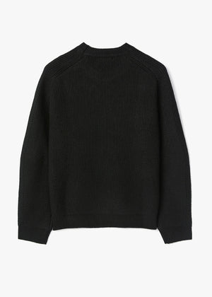 WOOL COMB-PATTERN SWEATER_BLACK