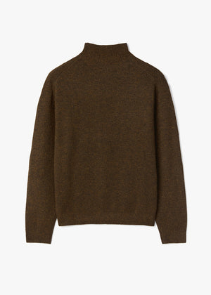 WOOL HALF-NECK SWAETER_BROWN