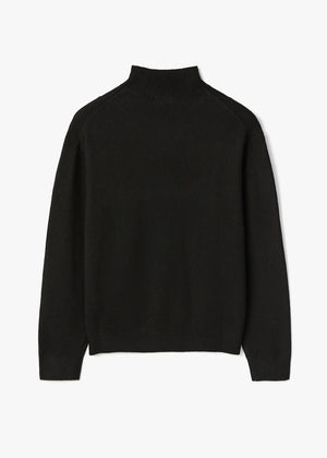 WOOL HALF-NECK SWAETER_BLACK