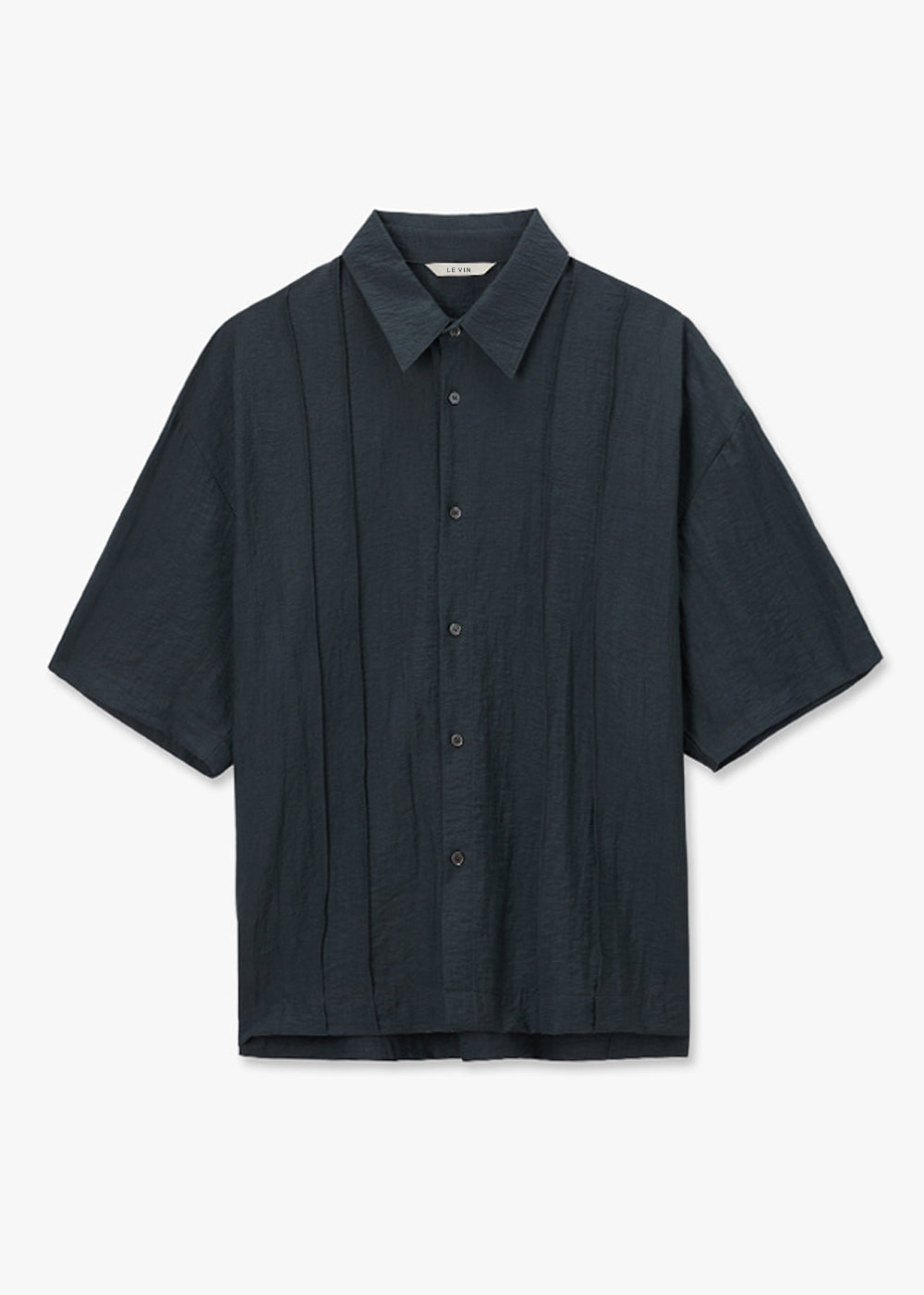 PIN TUCK POINT HALF SLEEVE SHIRTS_CHARCOAL – LE VIN