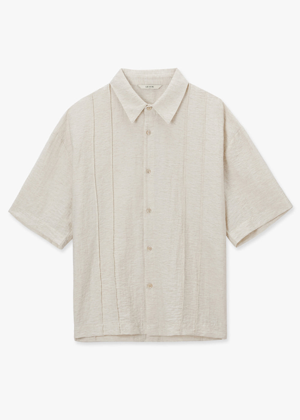 PIN TUCK POINT HALF SLEEVE SHIRTS_IVORY