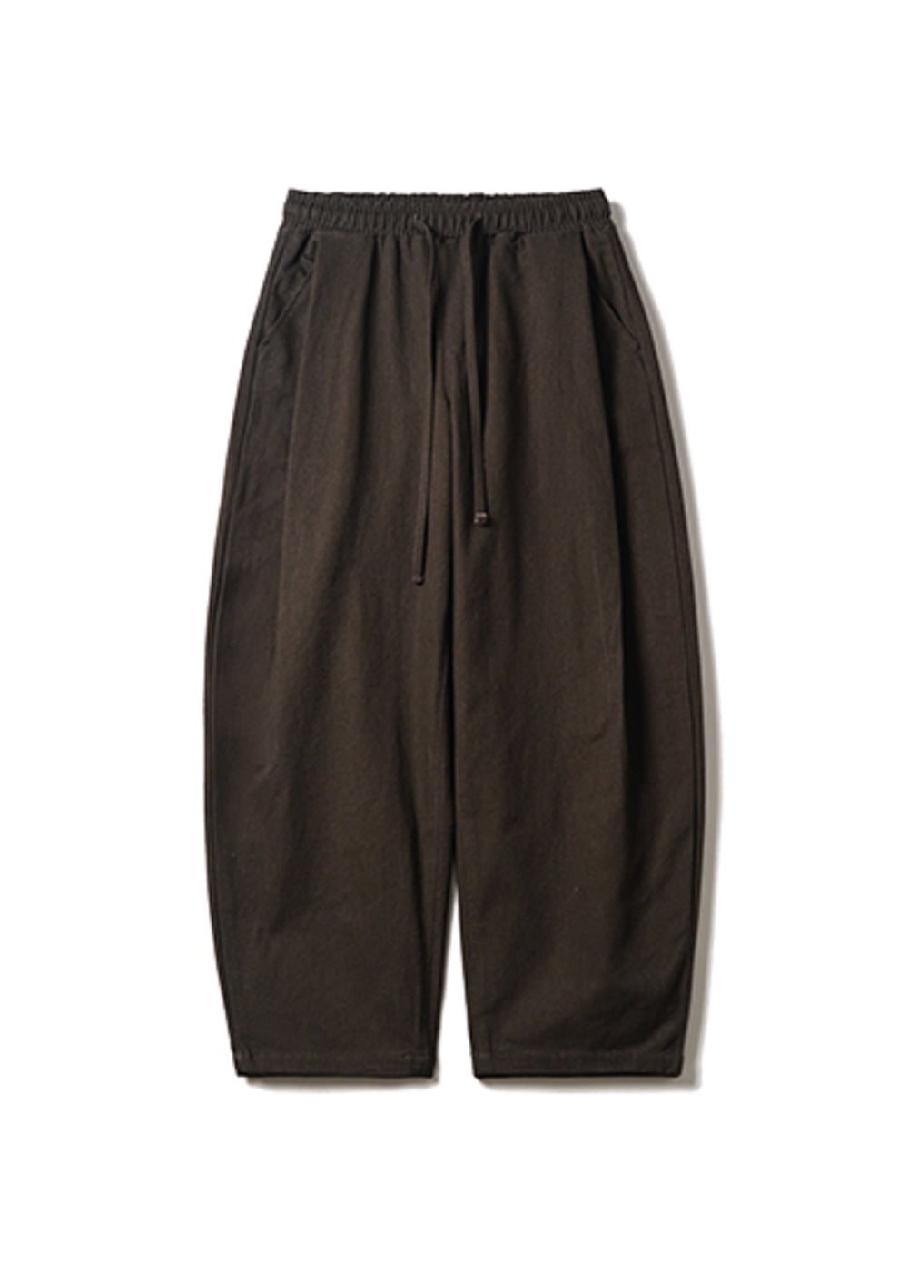 WASHED TWILL COTTON PANTS_KHAKI BROWN