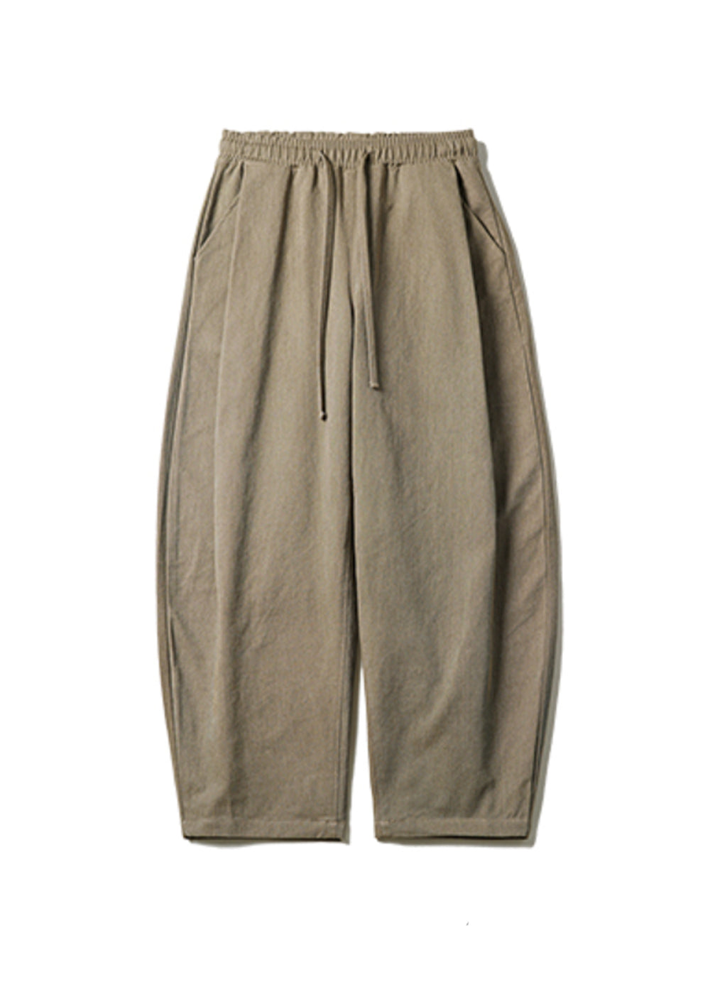 WASHED TWILL COTTON PANTS_KHAKI BEIGE