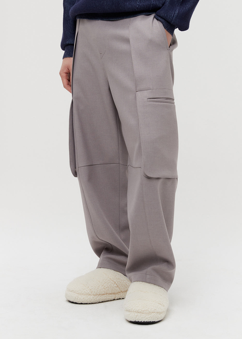 CARGO POCKET BANDING PANTS_SAND BEIGE