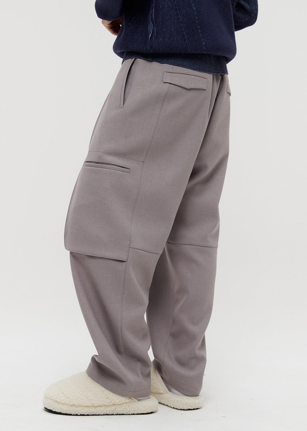 CARGO POCKET BANDING PANTS_SAND BEIGE