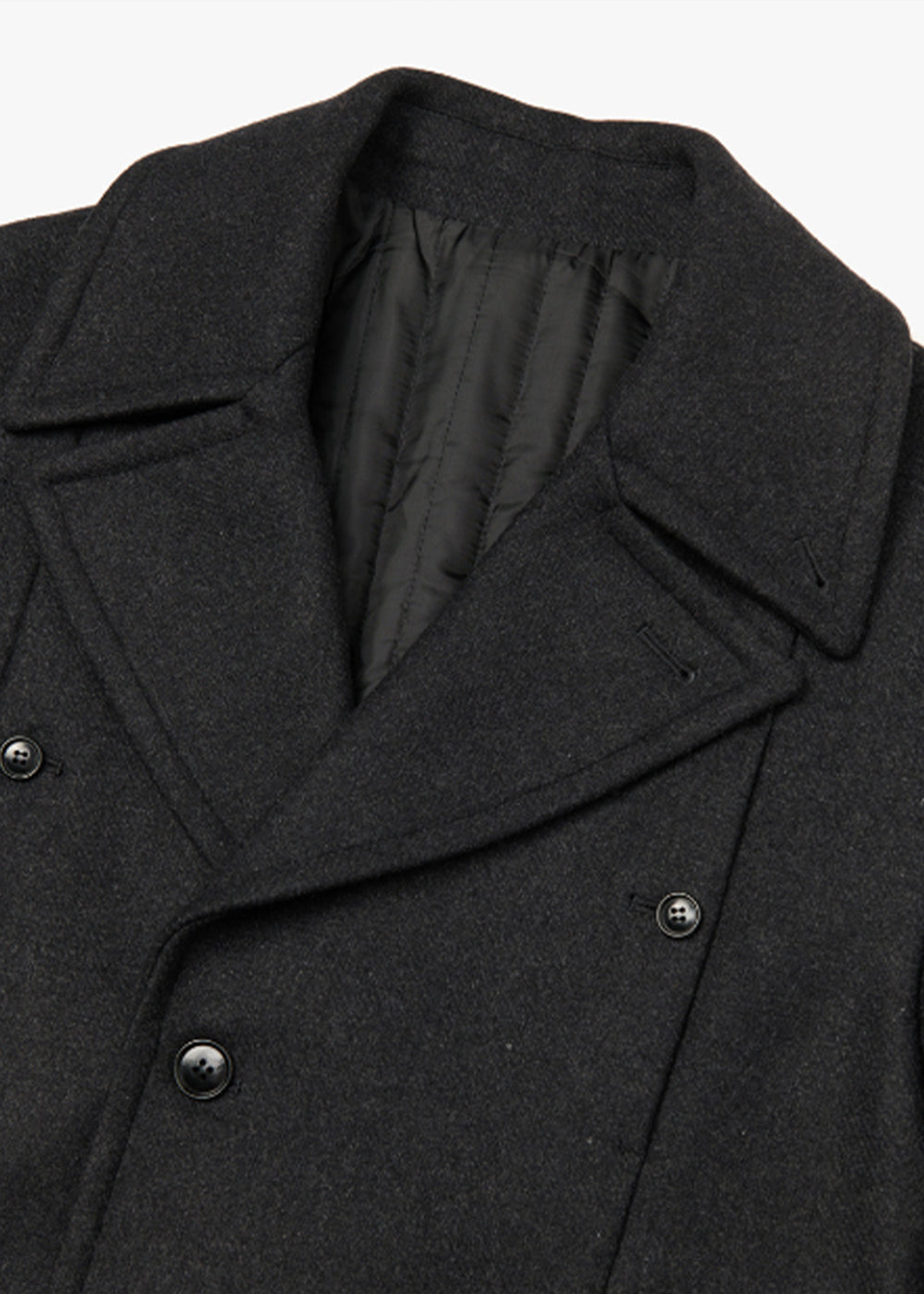 WOOL BLENDED DOUBLE COAT_CHARCOAL