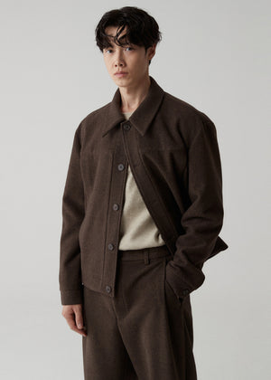 DOUBLE POCKET JACKET_BROWN