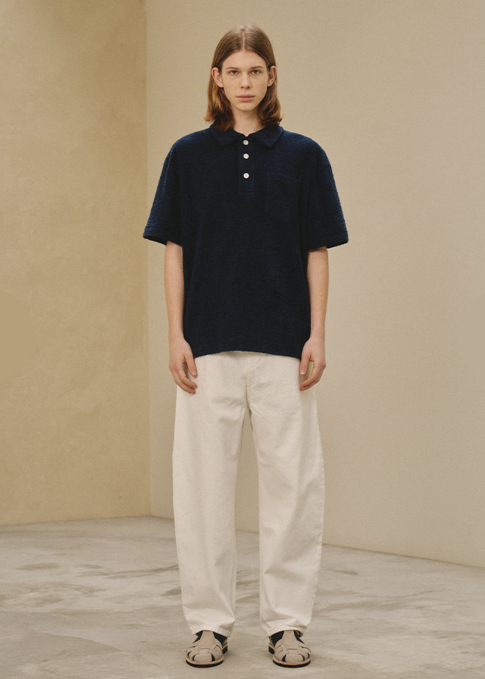 TERRY PIQUE T SHIRT DARK NAVY