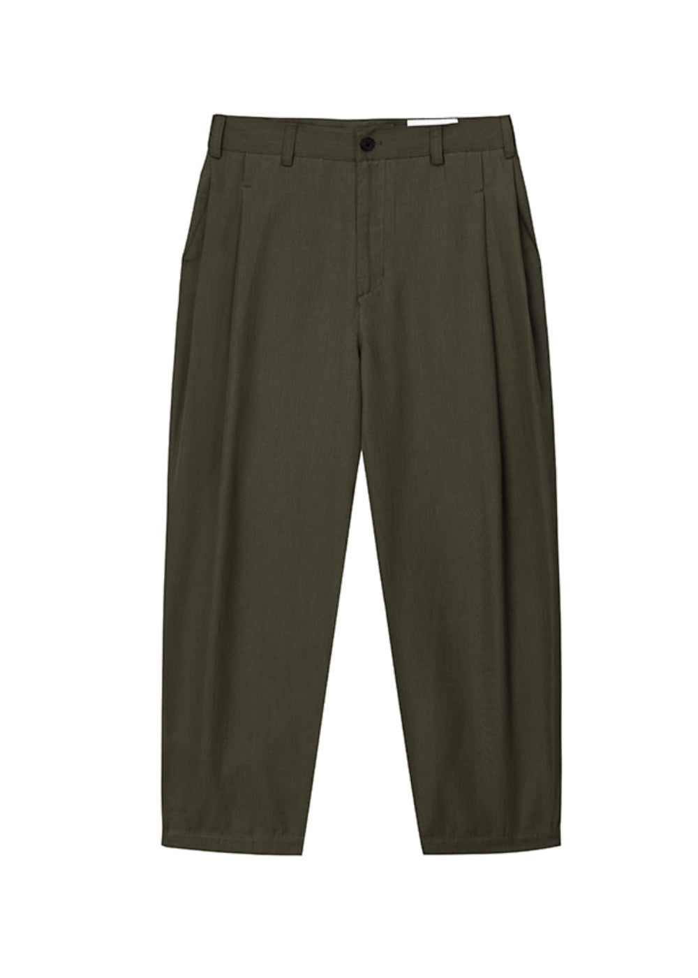 TWO TUCK WOOL PANTS_OLIVE