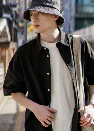 RELAXED FIT SHORT SLEEVE SHIRT BLACK