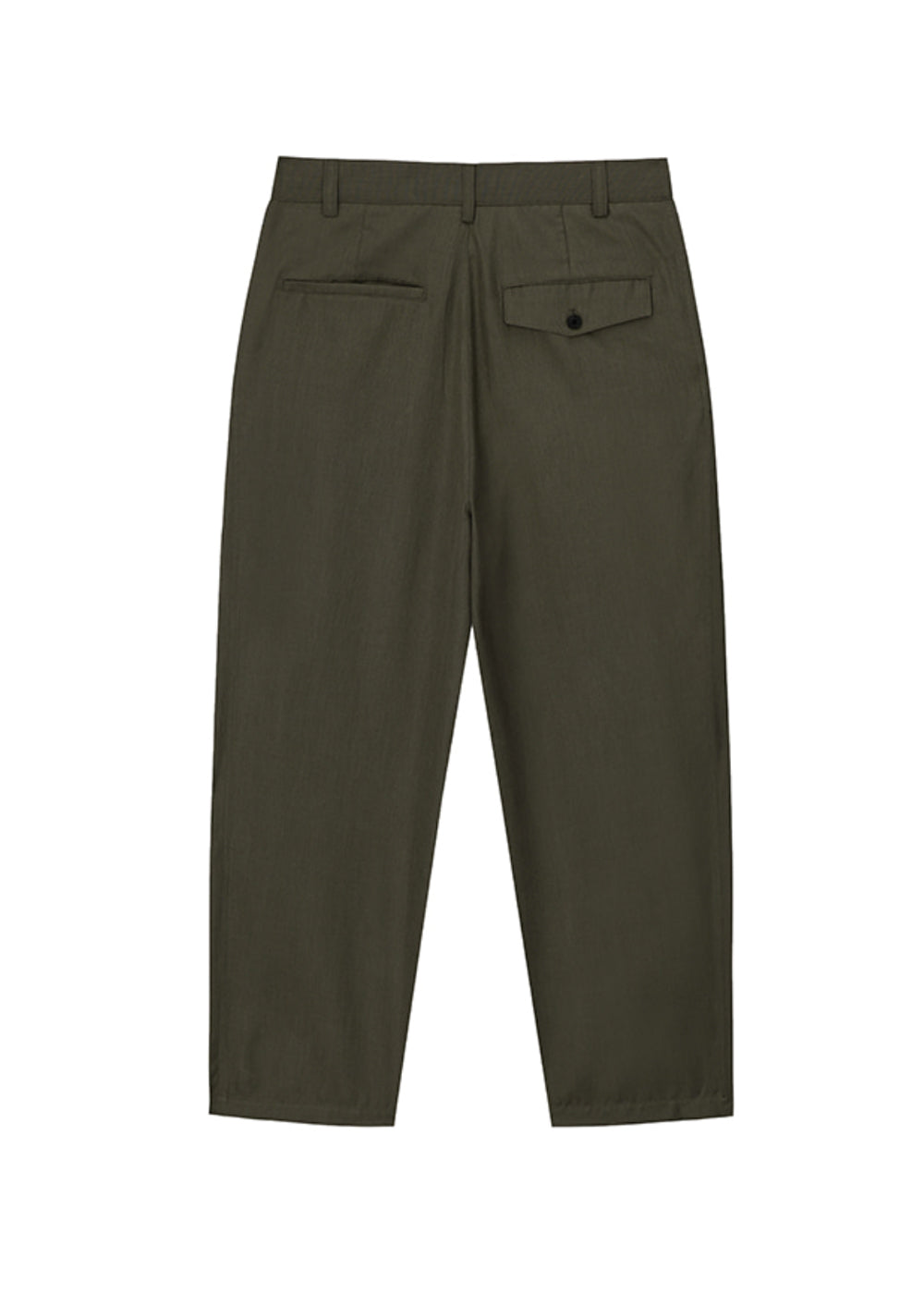 TWO TUCK WOOL PANTS_OLIVE